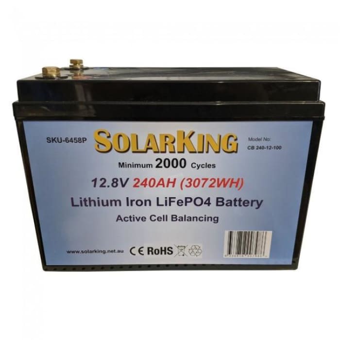 Solarking 240Ah 12V Lithium Battery LiFePo4 100A BMS Prismatic Cell Active Balancing - Wa 4x4 Camping And Accessories 